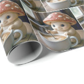 Mushroom Munchkin Stirring Morning-Kaffee Geschenkpapier (Rolleneckpunkt)