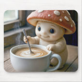 Mushroom Munchkin Stirring Morning-Kaffee Mousepad (Vorne)