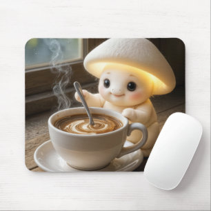 Mushroom Munchkin Stirring Morning-Kaffee Mousepad