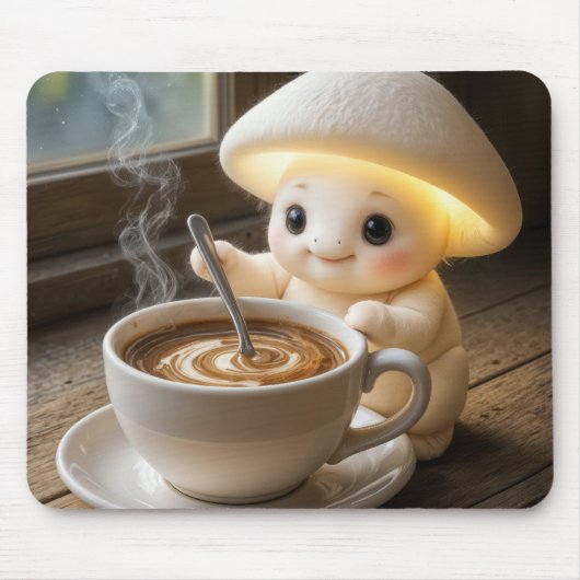 Mushroom Munchkin Stirring Morning-Kaffee Mousepad (Vorne)