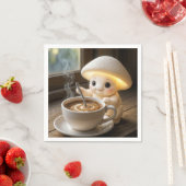 Mushroom Munchkin Stirring Morning-Kaffee Serviette (Beispiel)