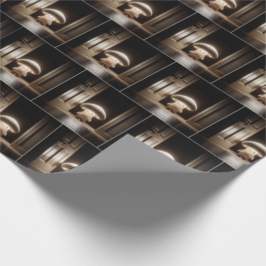 Mushroom Munchkin strahlt vor der Tür Geschenkpapier (Ecke)