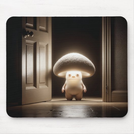 Mushroom Munchkin strahlt vor der Tür Mousepad (Vorne)