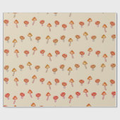 Mushroom Muster Ar Wrapping Paper Geschenkpapier (Flach)
