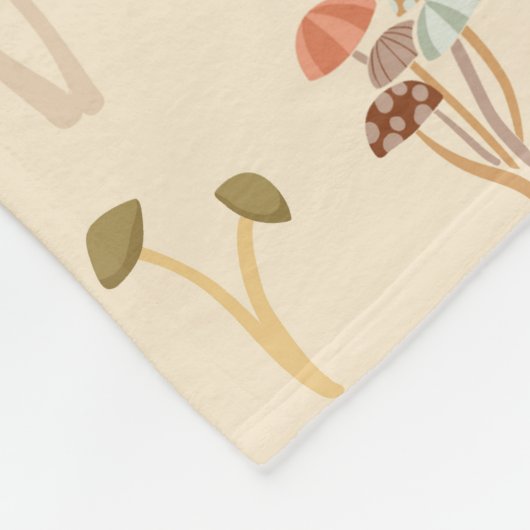 Mushroom-Muster Fleecedecke (Ecke)