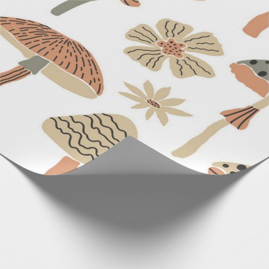 Mushroom-Muster Geschenkpapier (Ecke)