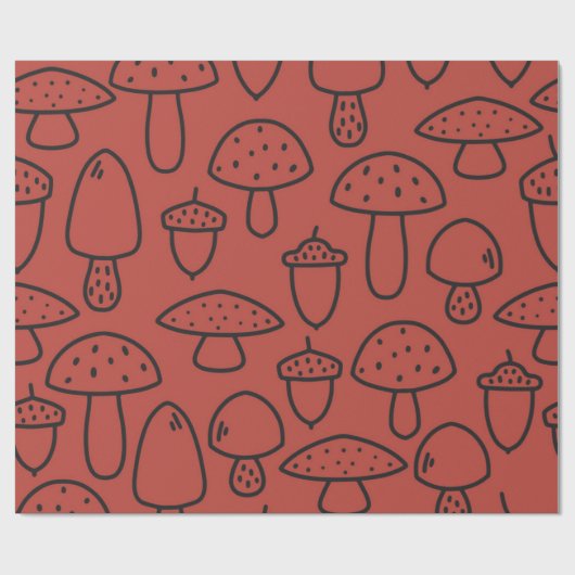 Mushroom-Muster Geschenkpapier (Flach)