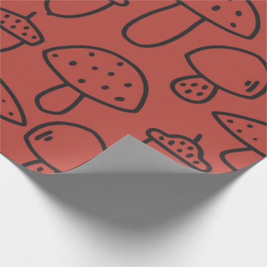 Mushroom-Muster Geschenkpapier (Ecke)