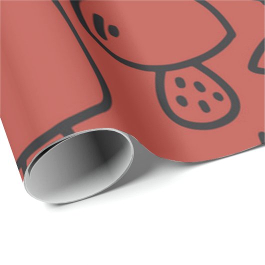 Mushroom-Muster Geschenkpapier (Rolleneckpunkt)