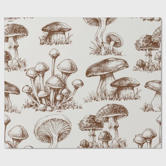 Mushroom-Muster Geschenkpapier (Flach)