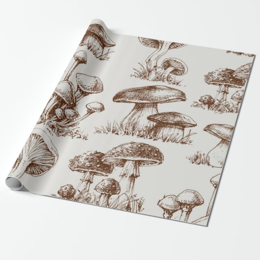 Mushroom-Muster Geschenkpapier (Ungerollt)