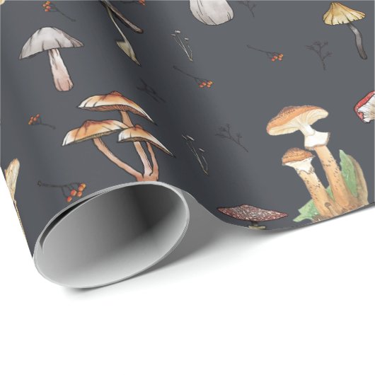Mushroom-Muster Geschenkpapier (Rolleneckpunkt)