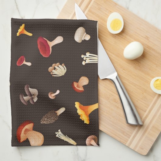 Mushroom-Muster Geschirrtuch (Viertel Falte)