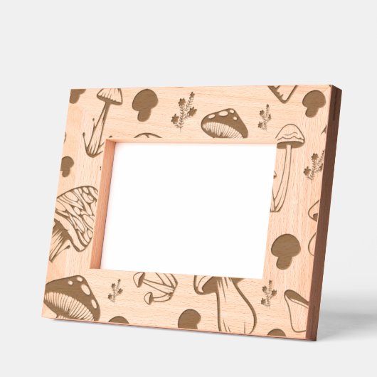 Mushroom-Muster Holzrahmen Geätzte Rahmen (Links)
