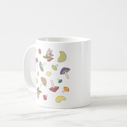 Mushroom-Muster Kaffeetasse (Vorderseite Links)