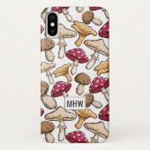 Mushroom Muster kundenspezifische monogramm Telefo Case-Mate iPhone Hülle (Rückseite)