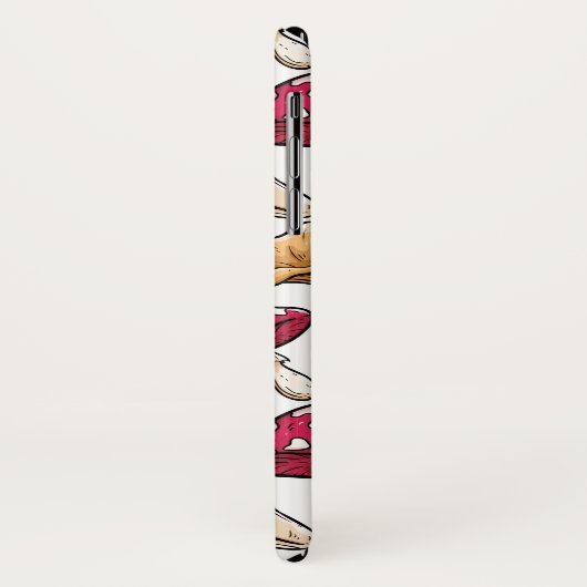 Mushroom Muster kundenspezifische monogramm Telefo Case-Mate iPhone Hülle (Hinten/Links)