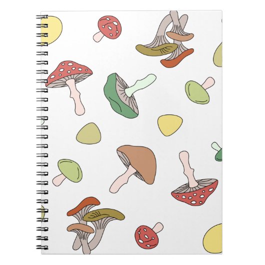 Mushroom-Muster Notizblock (Vorderseite)
