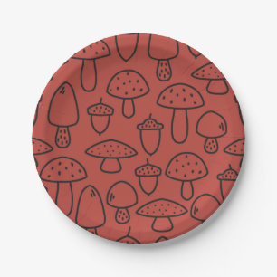 Mushroom-Muster Pappteller