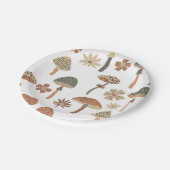 Mushroom-Muster Pappteller (Schrägansicht)