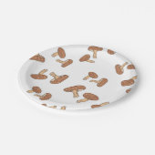 Mushroom-Muster Pappteller (Schrägansicht)