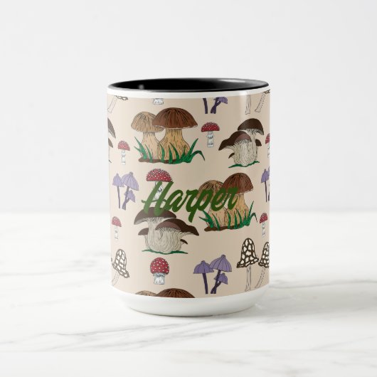 Mushroom-Muster Personalisiert Tasse (Zentrum)