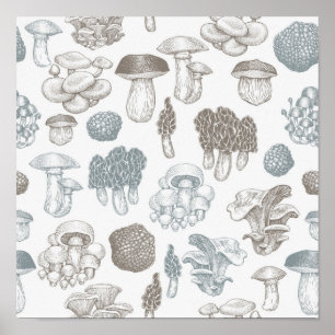 Mushroom-Muster Poster