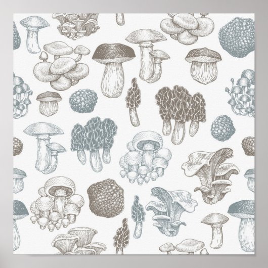 Mushroom-Muster Poster (Vorne)