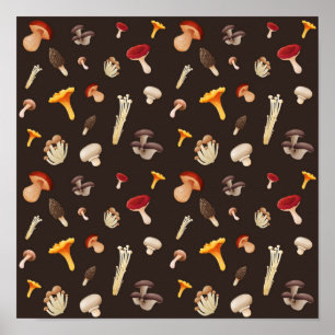 Mushroom-Muster Poster