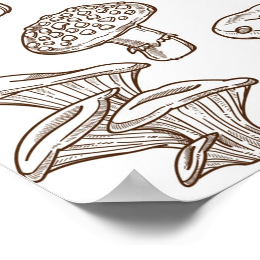 Mushroom-Muster Poster (Ecke)