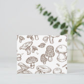 Mushroom-Muster Postkarte (Stehend Vorderseite)