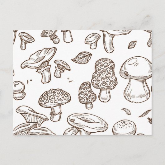 Mushroom-Muster Postkarte (Vorderseite)