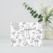 Mushroom-Muster Postkarte (Stehend Vorderseite)