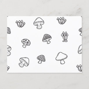 Mushroom-Muster Postkarte