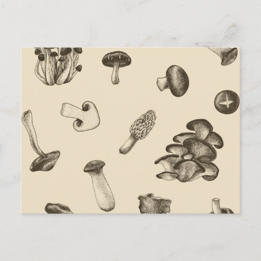 Mushroom-Muster Postkarte (Vorderseite)