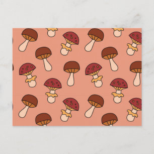 Mushroom-Muster Postkarte