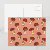 Mushroom-Muster Postkarte (Vorne/Hinten)