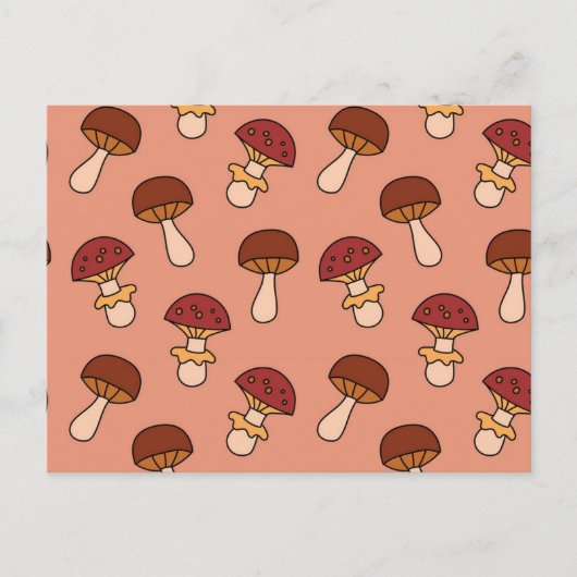 Mushroom-Muster Postkarte (Vorderseite)