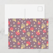 Mushroom-Muster Postkarte (Vorne/Hinten)