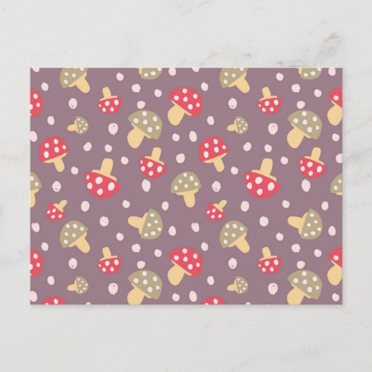 Mushroom-Muster Postkarte (Vorderseite)