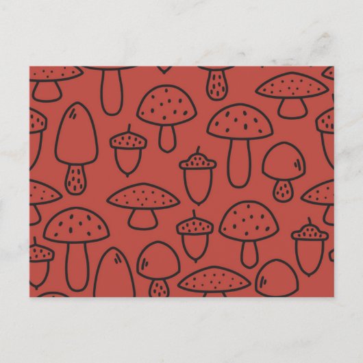 Mushroom-Muster Postkarte (Vorderseite)