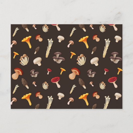 Mushroom-Muster Postkarte (Vorderseite)