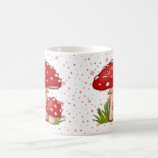 Mushroom-Muster - Red Toadstool Whimsical Design Kaffeetasse (Mittel)