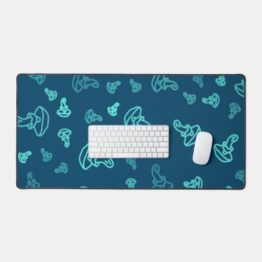 Mushroom-Muster Schreibtischunterlage (Tastatur & Maus)