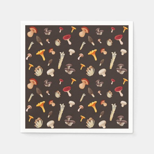 Mushroom-Muster Serviette (Vorderseite)