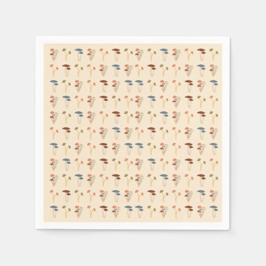 Mushroom-Muster Serviette (Vorderseite)