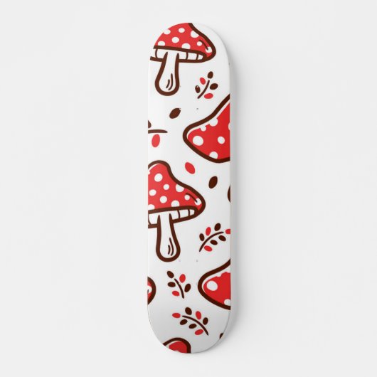 Mushroom-Muster Skateboard (Vorne)
