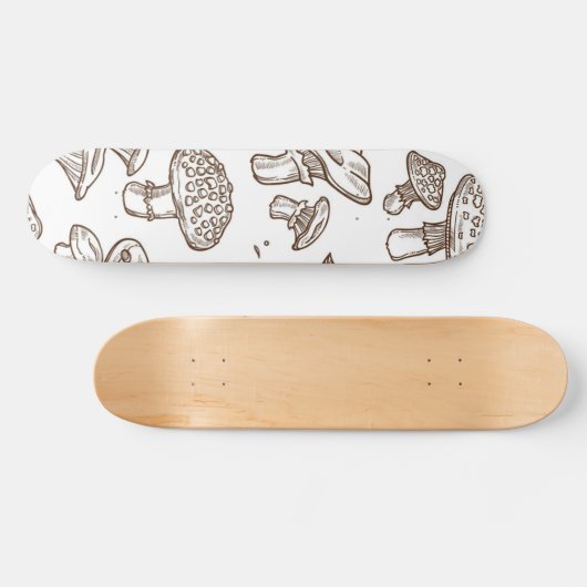 Mushroom-Muster Skateboard (Horizontal)