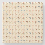 Mushroom-Muster Steinuntersetzer (Vorderseite)