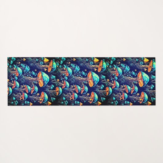 Mushroom-Muster Yogamatte (Rückseite (Horizontal))